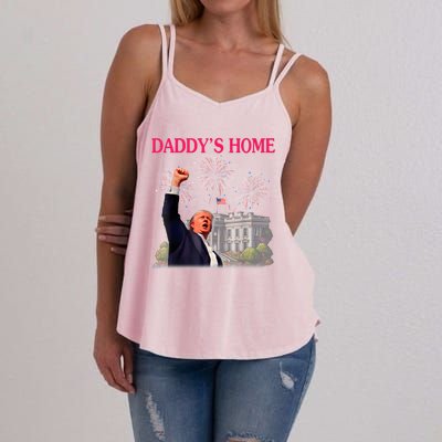 Trump DaddyS Home Bye Joe Biden Drops Out Run For Election Women's Strappy Tank