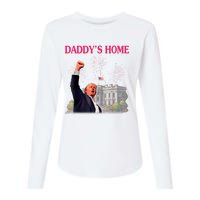 Trump DaddyS Home Bye Joe Biden Drops Out Run For Election Womens Cotton Relaxed Long Sleeve T-Shirt