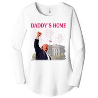 Trump DaddyS Home Bye Joe Biden Drops Out Run For Election Women's Perfect Tri Tunic Long Sleeve Shirt