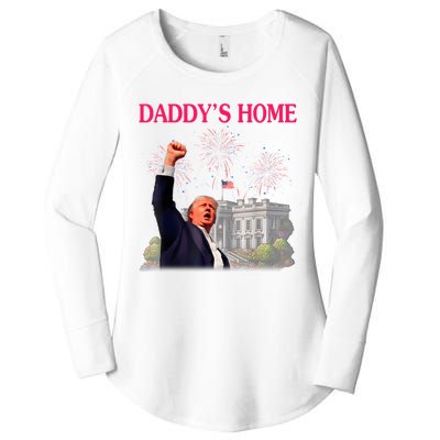 Trump DaddyS Home Bye Joe Biden Drops Out Run For Election Women's Perfect Tri Tunic Long Sleeve Shirt