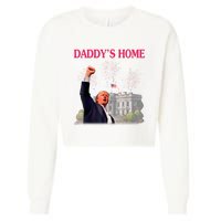 Trump DaddyS Home Bye Joe Biden Drops Out Run For Election Cropped Pullover Crew