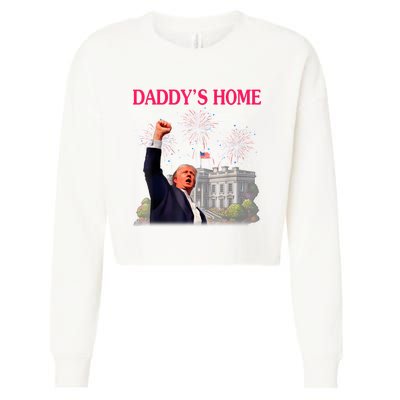 Trump DaddyS Home Bye Joe Biden Drops Out Run For Election Cropped Pullover Crew