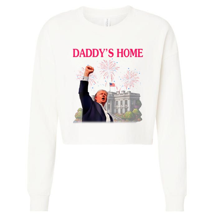 Trump DaddyS Home Bye Joe Biden Drops Out Run For Election Cropped Pullover Crew