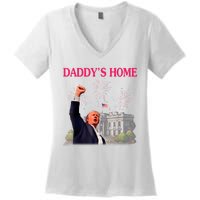 Trump DaddyS Home Bye Joe Biden Drops Out Run For Election Women's V-Neck T-Shirt