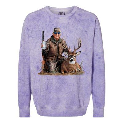 Trump Deer Hunting Donald Trump Old School Camouflage Colorblast Crewneck Sweatshirt