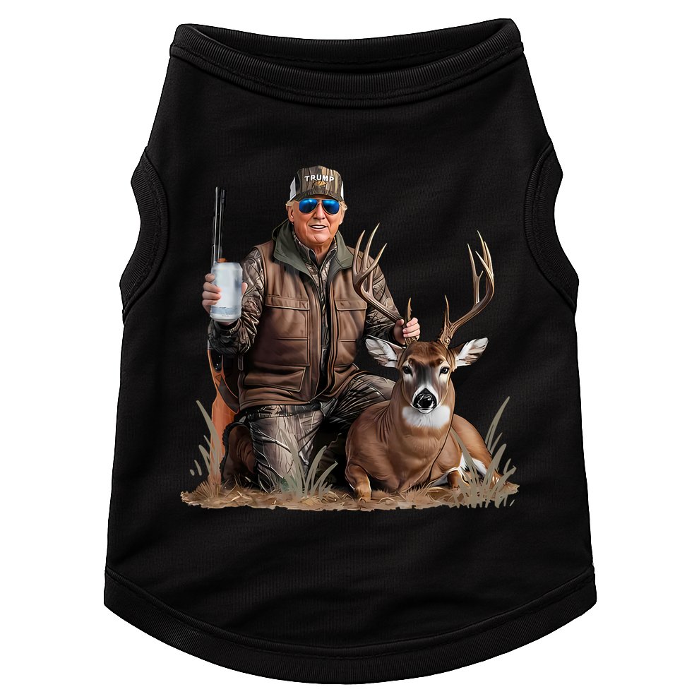 Trump Deer Hunting Donald Trump Old School Camouflage Doggie Tank