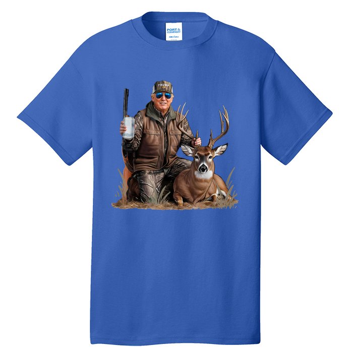 Trump Deer Hunting Donald Trump Old School Camouflage Tall T-Shirt