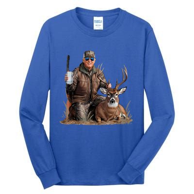 Trump Deer Hunting Donald Trump Old School Camouflage Tall Long Sleeve T-Shirt