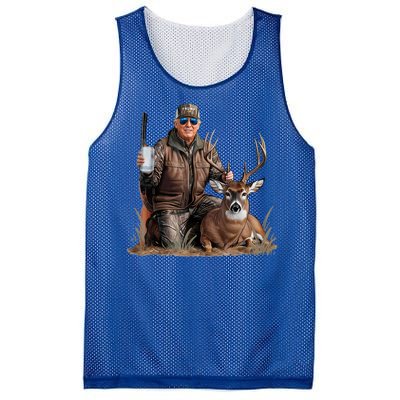 Trump Deer Hunting Donald Trump Old School Camouflage Mesh Reversible Basketball Jersey Tank