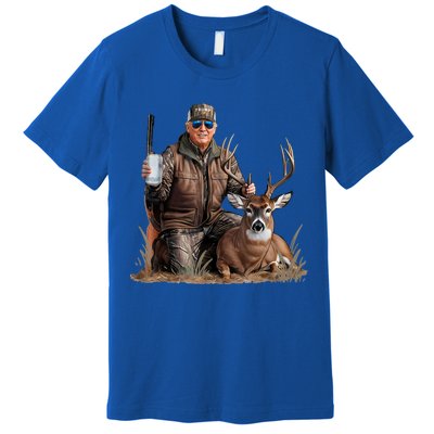 Trump Deer Hunting Donald Trump Old School Camouflage Premium T-Shirt