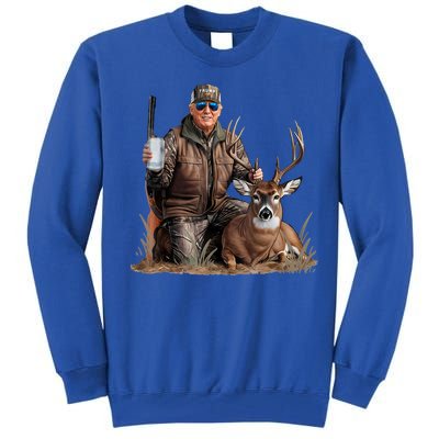 Trump Deer Hunting Donald Trump Old School Camouflage Tall Sweatshirt