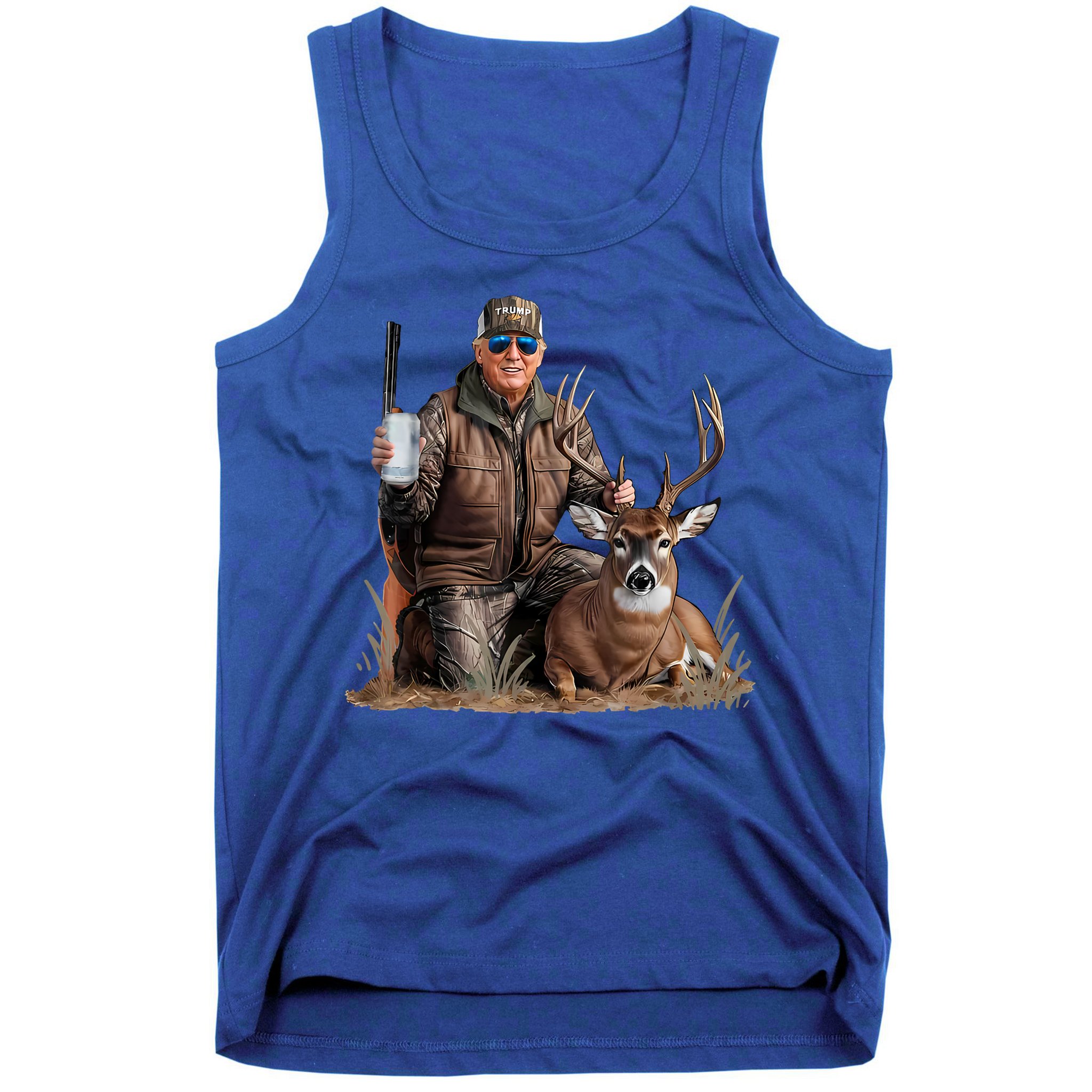 Trump Deer Hunting Donald Trump Old School Camouflage Tank Top