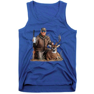 Trump Deer Hunting Donald Trump Old School Camouflage Tank Top