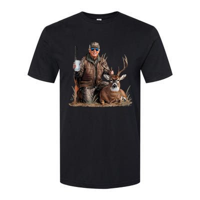 Trump Deer Hunting Donald Trump Old School Camouflage Softstyle CVC T-Shirt