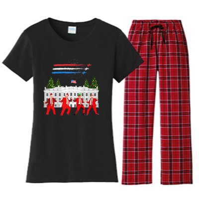 Trump Daddys Home White House Dance Make Xmas Great Again Women's Flannel Pajama Set