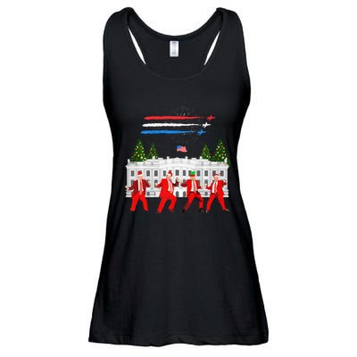 Trump Daddys Home White House Dance Make Xmas Great Again Ladies Essential Flowy Tank