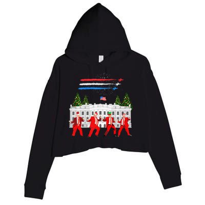 Trump Daddys Home White House Dance Make Xmas Great Again Crop Fleece Hoodie