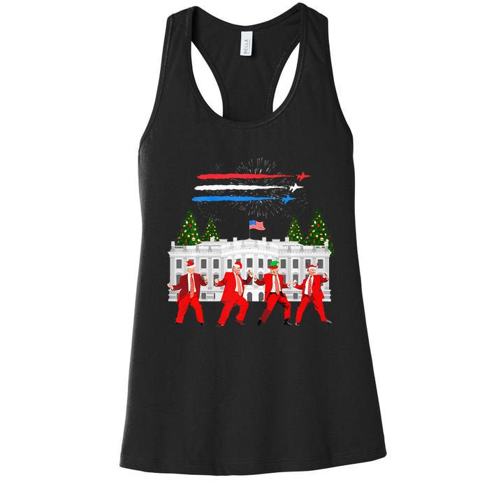 Trump Daddys Home White House Dance Make Xmas Great Again Women's Racerback Tank