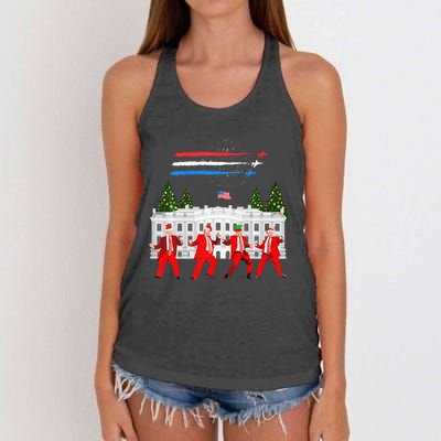 Trump Daddys Home White House Dance Make Xmas Great Again Women's Knotted Racerback Tank