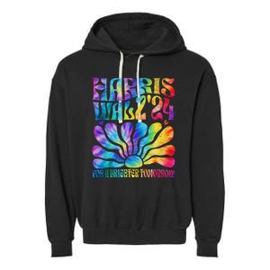 Tie Dye Harris Waltz 2024 Election Kamala Harris Tim Waltz Garment-Dyed Fleece Hoodie