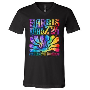 Tie Dye Harris Waltz 2024 Election Kamala Harris Tim Waltz V-Neck T-Shirt