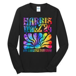 Tie Dye Harris Waltz 2024 Election Kamala Harris Tim Waltz Tall Long Sleeve T-Shirt