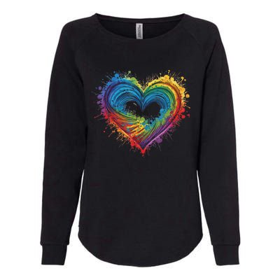 Tie Dye Heart Valentines Day Womens California Wash Sweatshirt