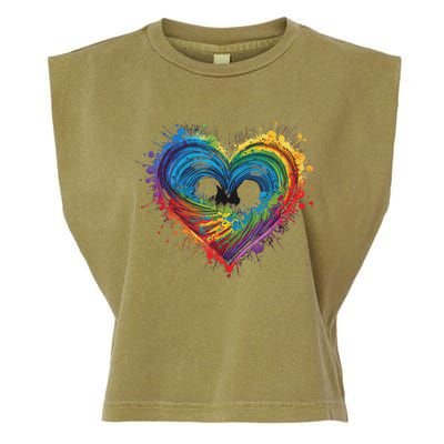 Tie Dye Heart Valentines Day Garment-Dyed Women's Muscle Tee