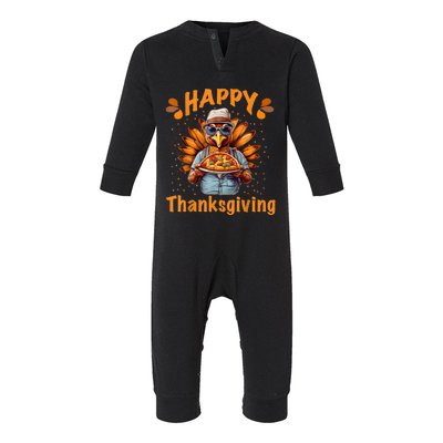 Turkey Day Happy Thanksgiving Family Dinner Infant Fleece One Piece