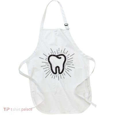 Tooth Dentist Hygienist Dental Oral Hygiene Gift Full-Length Apron With Pockets