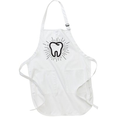 Tooth Dentist Hygienist Dental Oral Hygiene Gift Full-Length Apron With Pockets