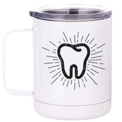 Tooth Dentist Hygienist Dental Oral Hygiene Gift 12 oz Stainless Steel Tumbler Cup