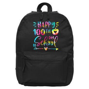 Tie Dye Happy 100th Day Of School Teacher Student 100 Days 16 in Basic Backpack