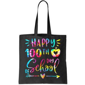 Tie Dye Happy 100th Day Of School Teacher Student 100 Days Tote Bag