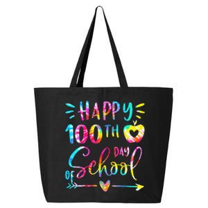 Tie Dye Happy 100th Day Of School Teacher Student 100 Days 25L Jumbo Tote