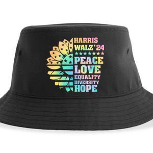 Tie Dye Harris Walz 2024 Funny Kamala Harris 24 Sustainable Bucket Hat