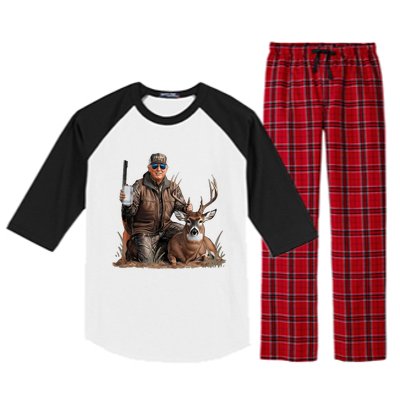 Trump Deer Hunting Donald Trump Old School Camouflage Raglan Sleeve Pajama Set