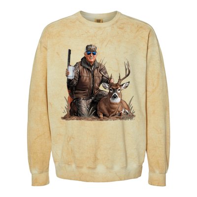 Trump Deer Hunting Donald Trump Old School Camouflage Colorblast Crewneck Sweatshirt