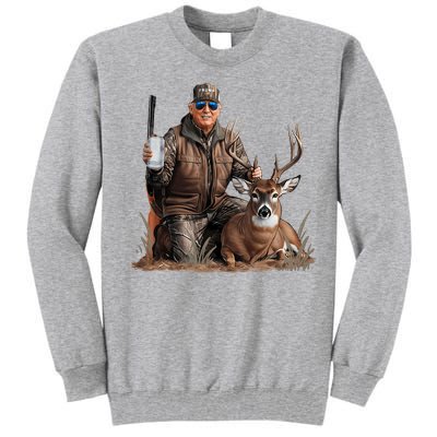 Trump Deer Hunting Donald Trump Old School Camouflage Tall Sweatshirt