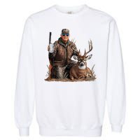 Trump Deer Hunting Donald Trump Old School Camouflage Garment-Dyed Sweatshirt