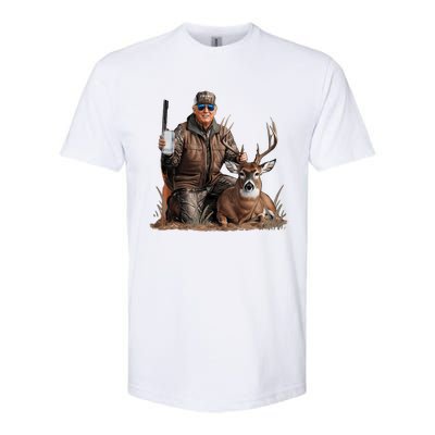 Trump Deer Hunting Donald Trump Old School Camouflage Softstyle CVC T-Shirt