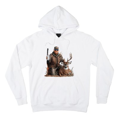 Trump Deer Hunting Donald Trump Old School Camouflage Hoodie