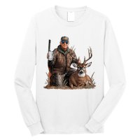 Trump Deer Hunting Donald Trump Old School Camouflage Long Sleeve Shirt