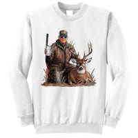 Trump Deer Hunting Donald Trump Old School Camouflage Sweatshirt