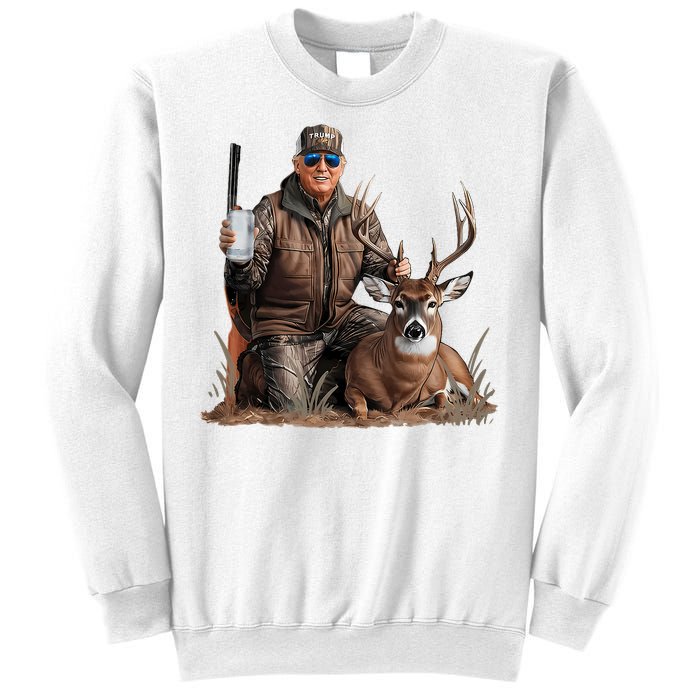 Trump Deer Hunting Donald Trump Old School Camouflage Sweatshirt