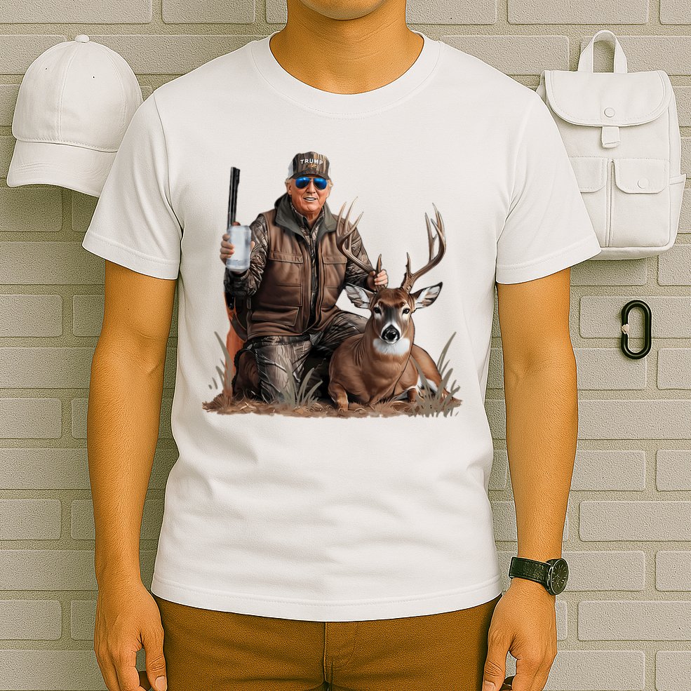 Trump Deer Hunting Donald Trump Old School Camouflage T-Shirt