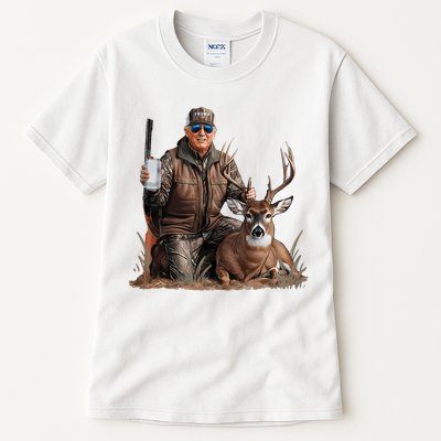 Trump Deer Hunting Donald Trump Old School Camouflage Tall T-Shirt