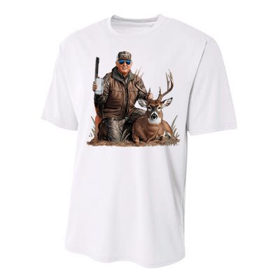 Trump Deer Hunting Donald Trump Old School Camouflage Performance Sprint T-Shirt