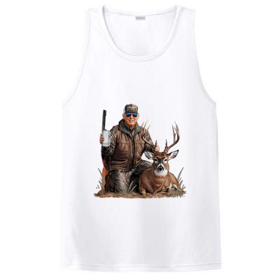 Trump Deer Hunting Donald Trump Old School Camouflage PosiCharge Competitor Tank