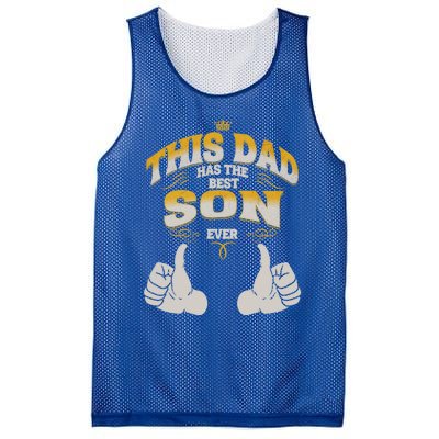 This Dad Has The Best Son Ever Funny Fathers Day From Son Gift Mesh Reversible Basketball Jersey Tank